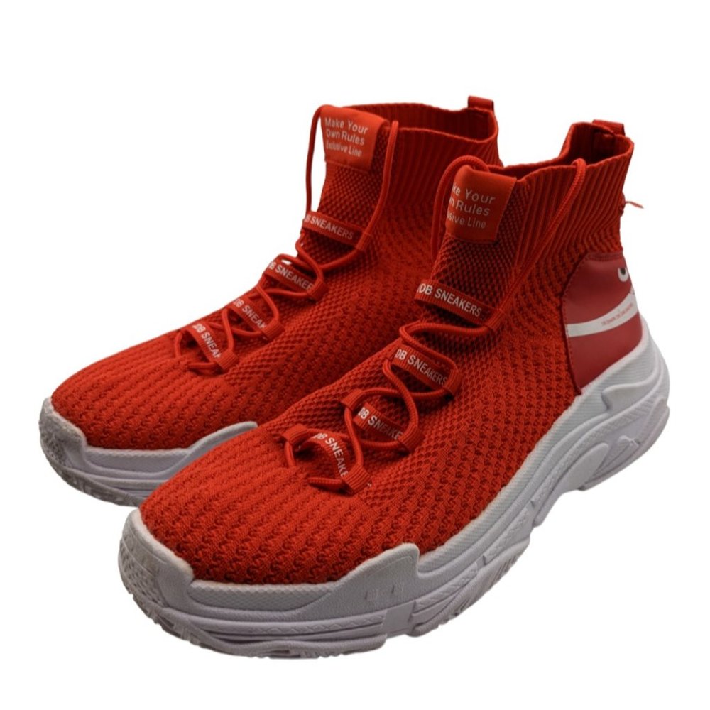 Basso Exclusive Shark Red Mens Sneakers Limited Edition Size 12  Mint! - Picture 2 of 9